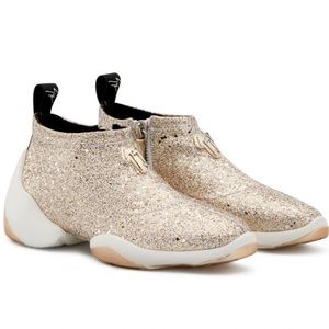 Giuseppe Zanotti Jump gold glitter mid top sneaker